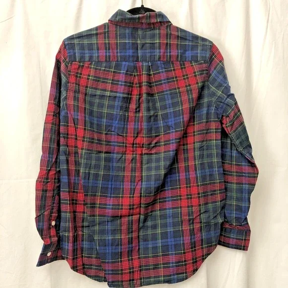 Ralph Lauren Boys Madras Plaid (Red, Blue, Green) Long Sleeve Button-Up - Sz L/G - Picture 6 of 15